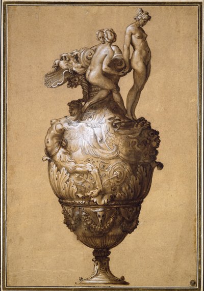 Design for a Ewer by Francesco de Rossi Salviati Cecchino